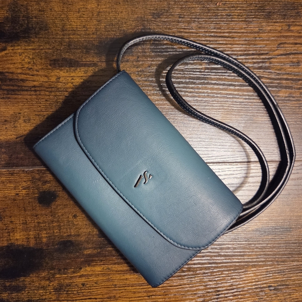 Simply Vera Wang | Signature Envelope Crossbody Purse Gray Teal (Ombre) Handbag
